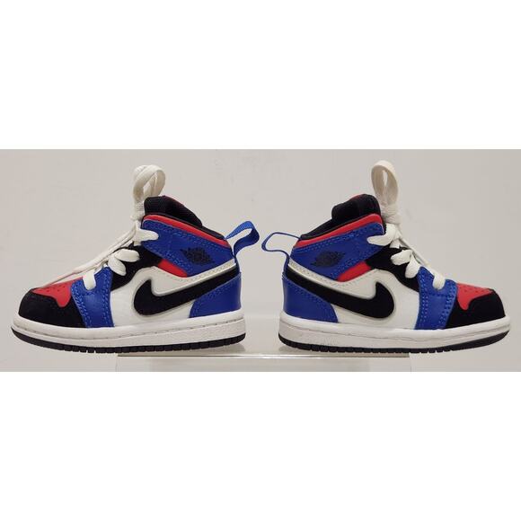 Nike Air Jordan 1 Mid Red/White/Blue 640735-124 Childs Sneakers Sz 4C - Picture 4 of 11